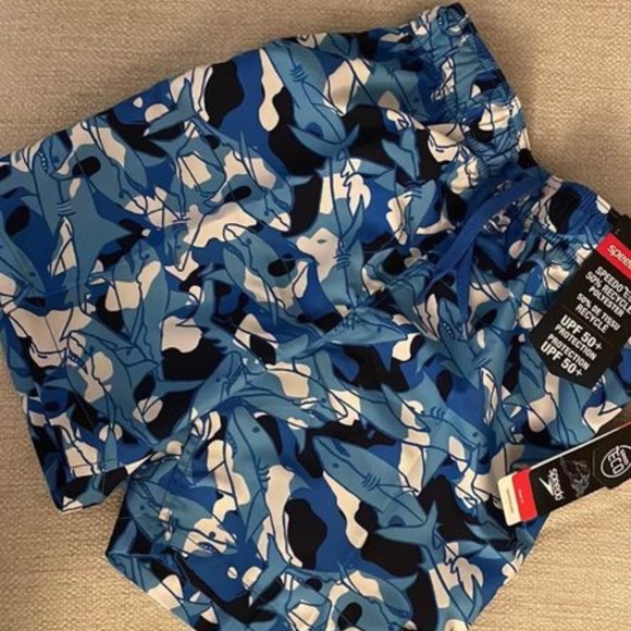 BRAND NEW youth boy speedo blue swim swimming shorts size L (upf 50) - Picture 2 of 6